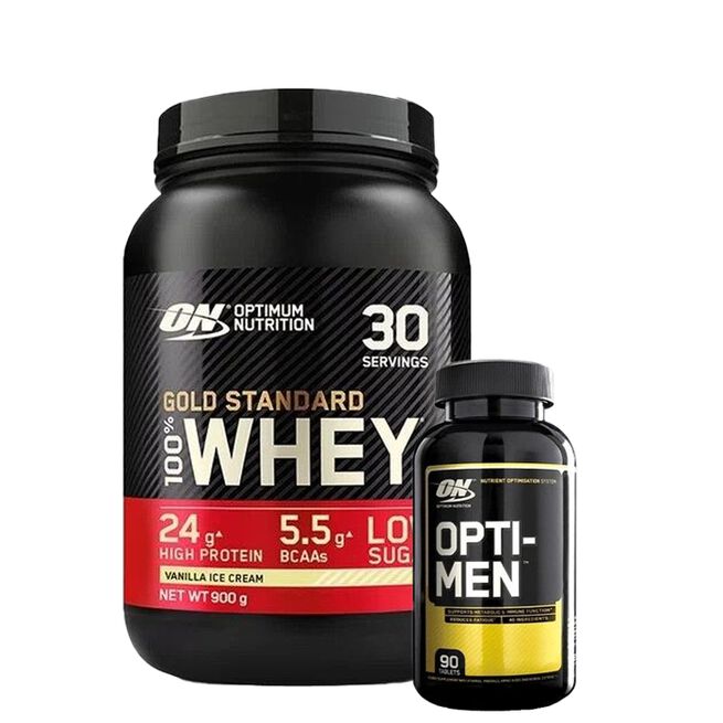 100% Whey Gold Standard Myseprotein 908 g + Opti-men 90 tabs