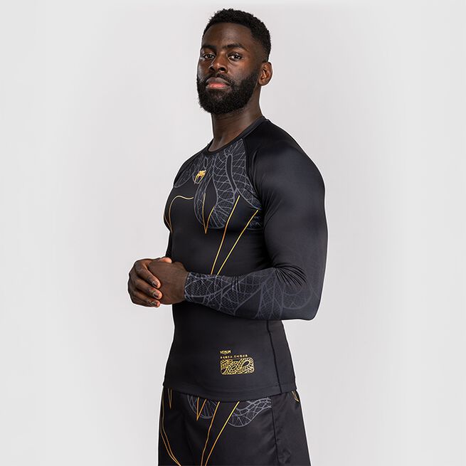 Serpenti Rashguard Langærmet Sort Sølv Guld