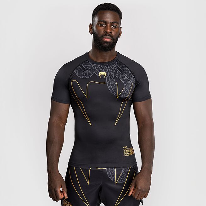 Serpenti Rashguard Kortærmet Sort Sølv Guld