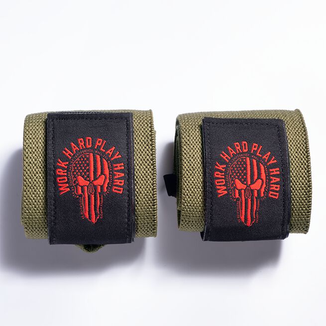 Hardcore Wrist Wraps 18 inch, Green/Red