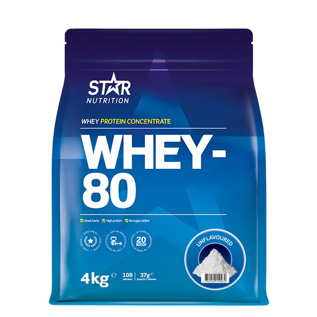 Whey-80 Valleprotein 4 kg Naturell