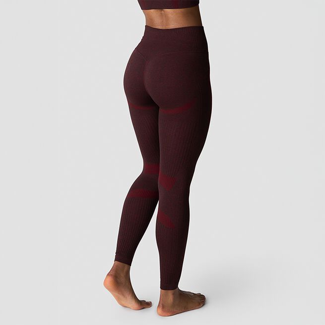 Soft Seamless Tights, Burgundy Melange