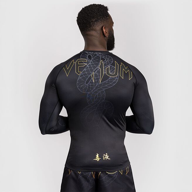 Serpenti Rashguard Langærmet Sort Sølv Guld