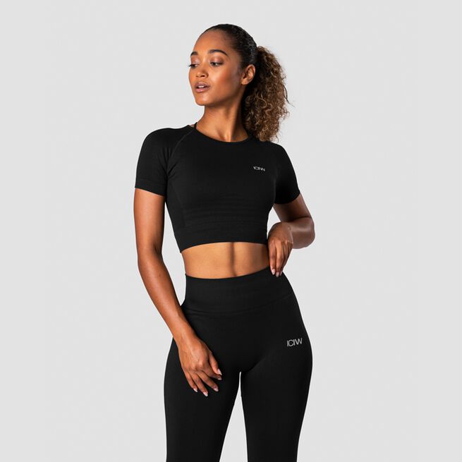 ICANIWILL Define Seamless Cropped T-shirt Black