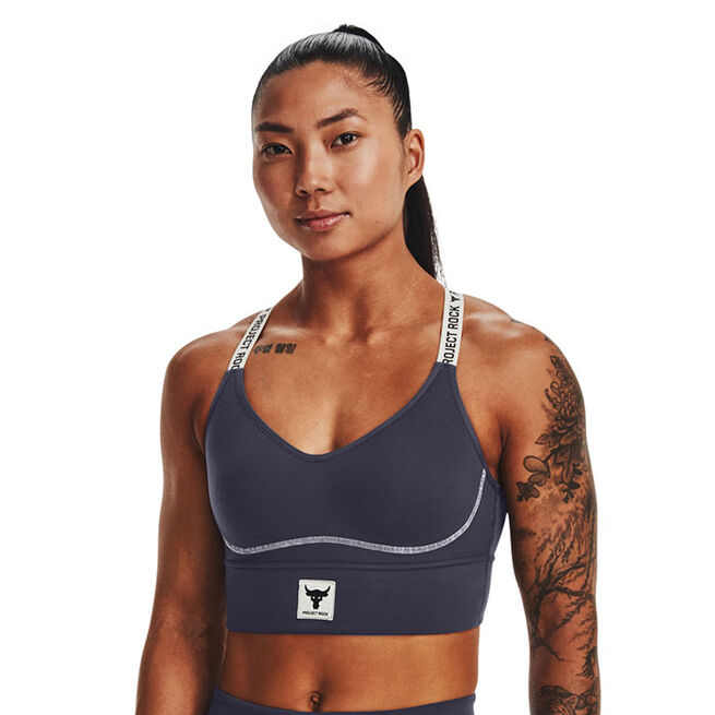 Project Rock Infinity Mid Bra, Tempered Steel/Summit White