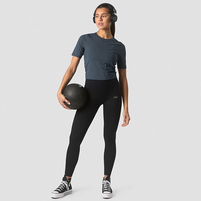 Charge Cropped Mid Sleeve, Winter Teal