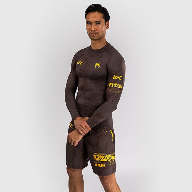 UFC Fusion Men's Performance Long Sleeve Rashguard Earthen Brown