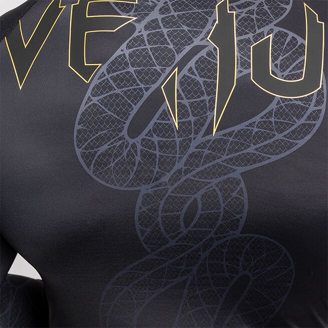 Serpenti Rashguard Langærmet Sort Sølv Guld