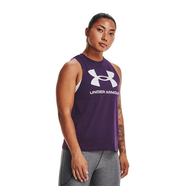 Under Armour Live Sportstyle Graphic Tank Purple Switch White