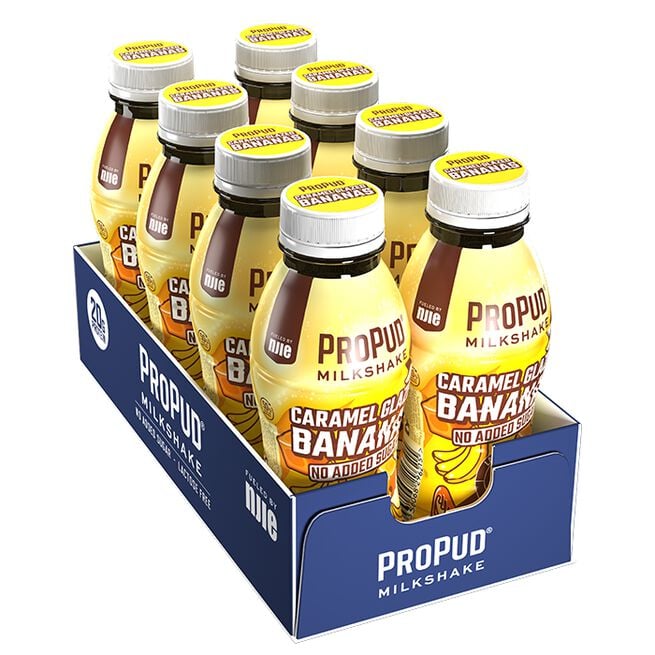 8 x ProPud Protein Milkshake, 330 ml Caramel Glazed Bananas