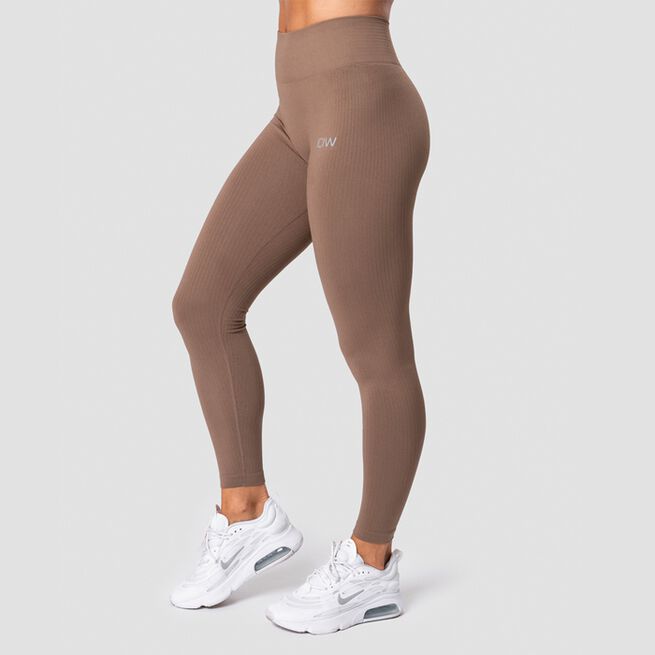 ICANIWILL Ribbed Define Seamless Tights, Desert Sand