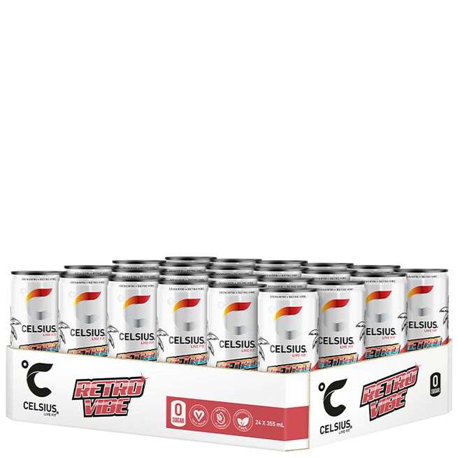 24 x Celsius Energidrik 355 ml Retro Vibe - NEW