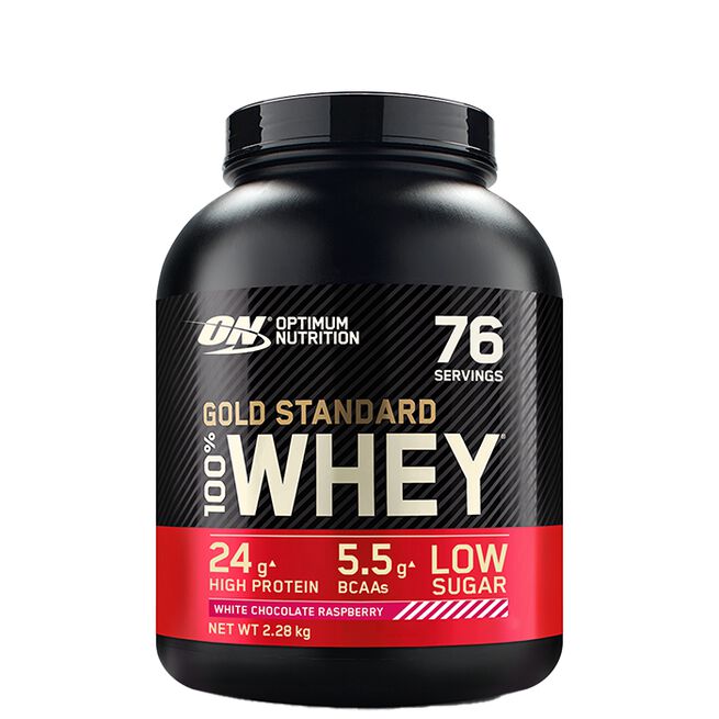 100% Whey Gold Standard Valleprotein 2273 g White Chocolate Raspberry