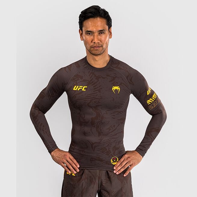 UFC Fusion Men's Performance Long Sleeve Rashguard Earthen Brown