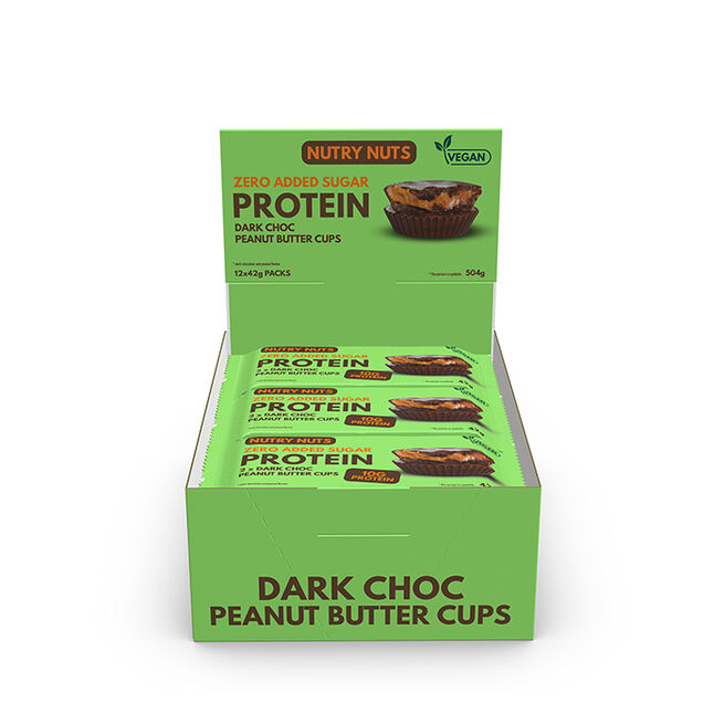Låda Nutry Nuts Protein Peanut Butter Cups 42 g Dark Choc