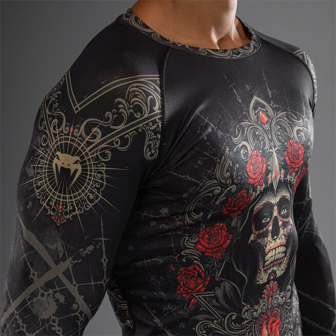 Santa Muerte 5.0 Langærmet Rashguard Sort Guld