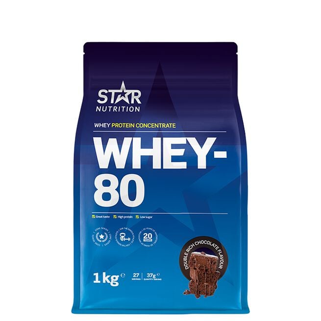 Whey-80 Valleprotein 1 kg Double Rich Chocolate