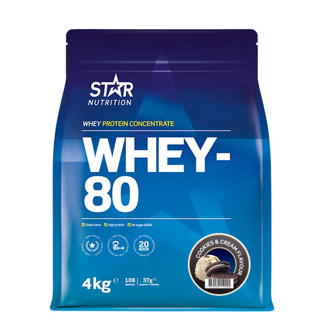 Whey-80 Valleprotein 4 kg Cookies and Cream