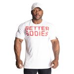 Better Bodies Basic Tapered Tee, White/Red