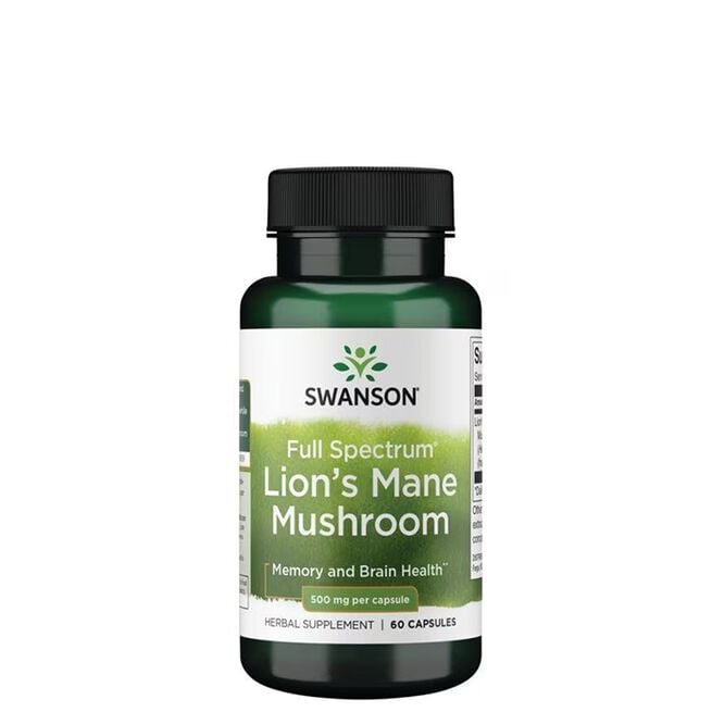 Full Spectrum Lion's Mane Mushroom 500 mg 60 kapsler