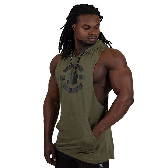Lawrence Hooded Tank Top, Army, S 