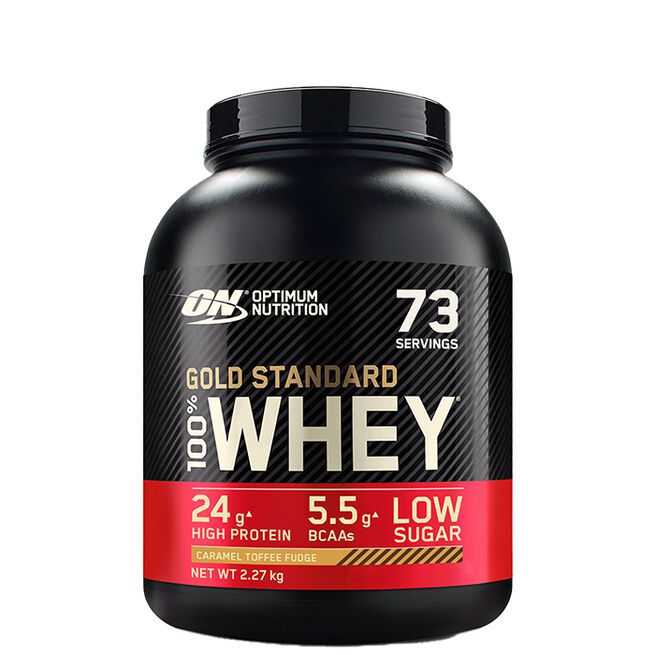 100% Whey Gold Standard Valleprotein 2273 g Caramel Toffee Fudge