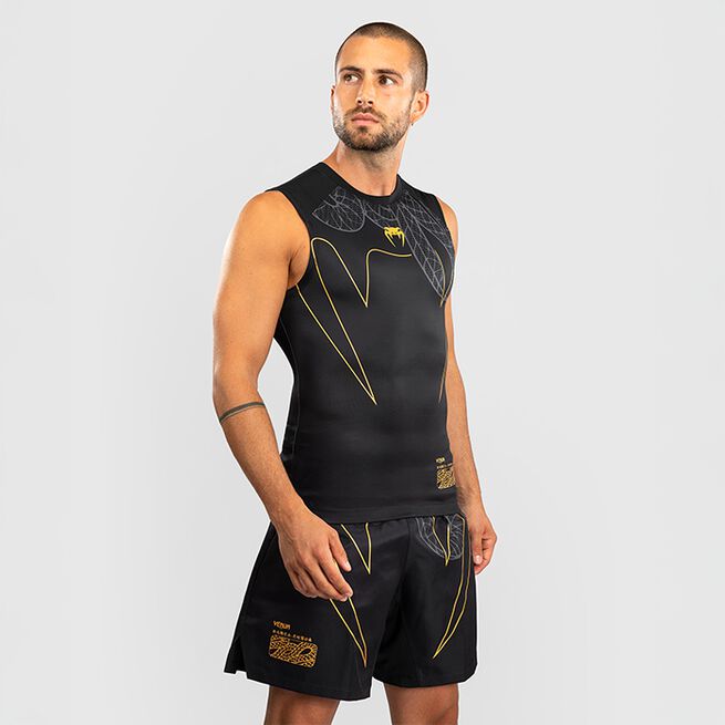 Serpenti Rashguard Ærmeløs Sort Sølv Guld