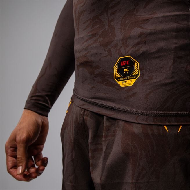 UFC Fusion Men's Performance Long Sleeve Rashguard Earthen Brown