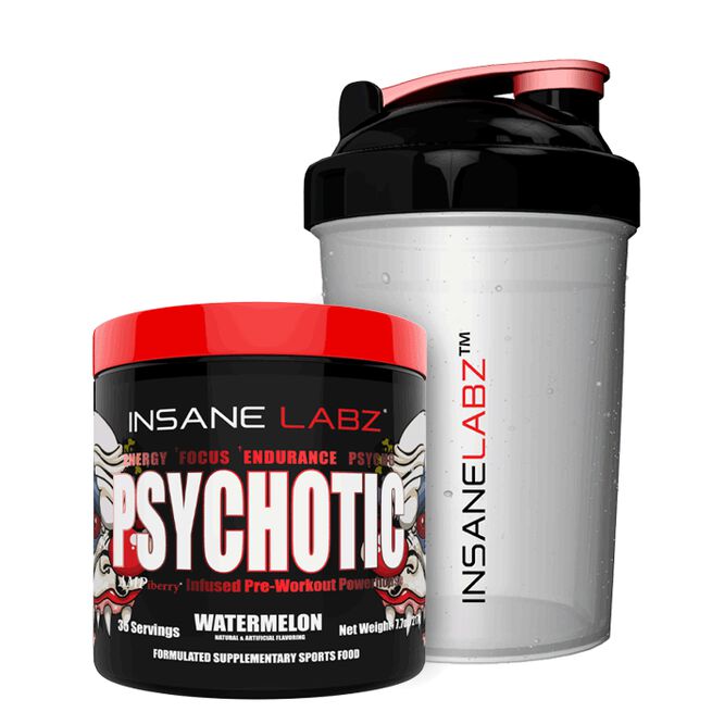 Psychotic Pre-Workout 35 portioner + sindssyg Labz Shaker