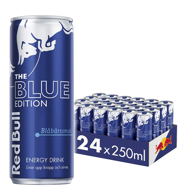 24 x Red Energidryck, 250 ml, Blue Edition - Bodystore.dk