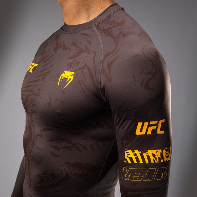 UFC Fusion Men's Performance Long Sleeve Rashguard Earthen Brown