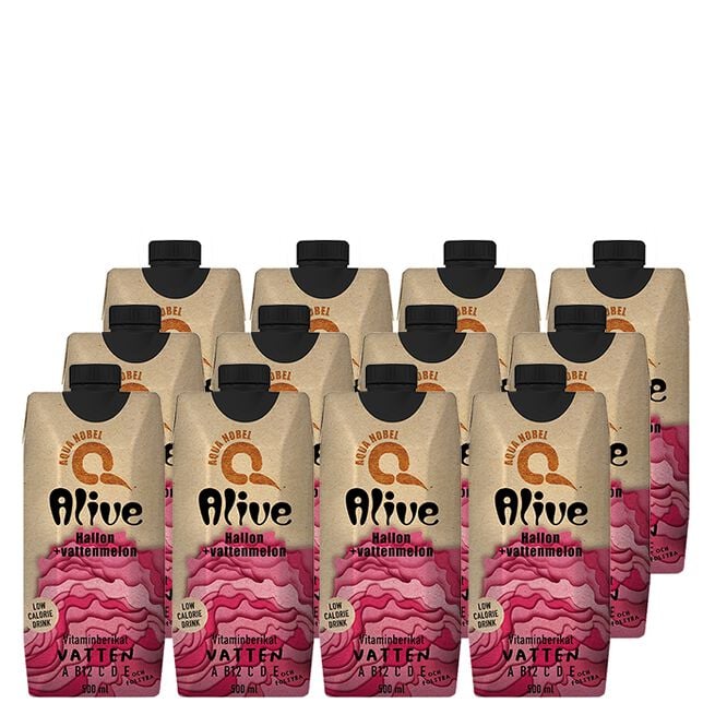 12 x ALIVE, 500 ml, Hindbær/Vandmelon