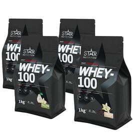 Star nutrition whey-100 protein pulver Mix&Match: 4 x Whey-100 Valleprotein 1 kg