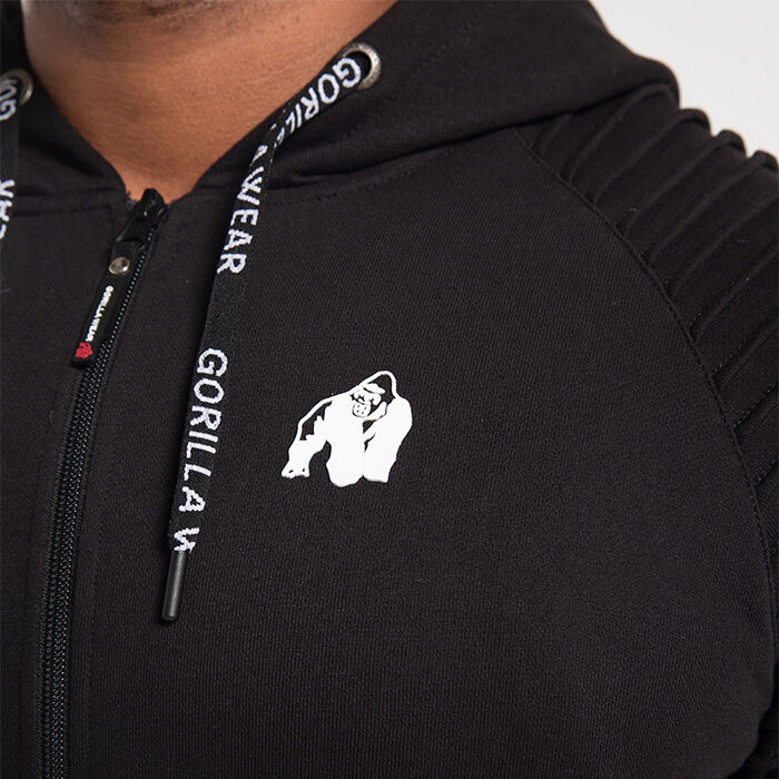 Georgia Hoodie med lynl&aring;s, Sort