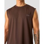 Stride Sleeveless T-shirt, Dark Brown, L 