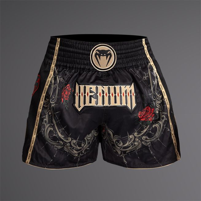 Santa Muerte 5.0 Muay Thai Shorts Sort Guld