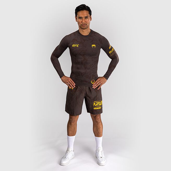 UFC Fusion Men's Performance Long Sleeve Rashguard Earthen Brown