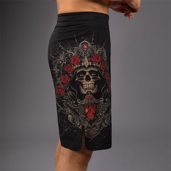 Santa Muerte 5.0 Fight Shorts Sort Guld