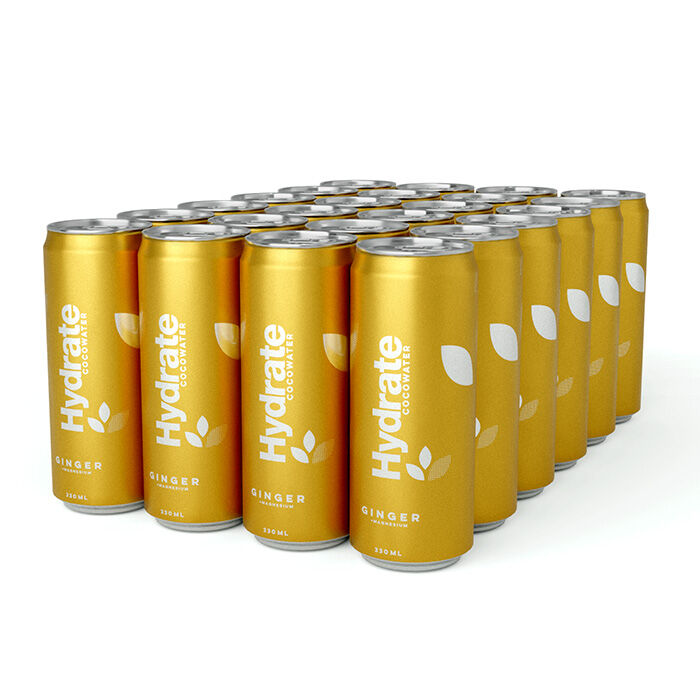 24 x Hydrat kulsyreholdig kokosvand kasse 330 ml ginger