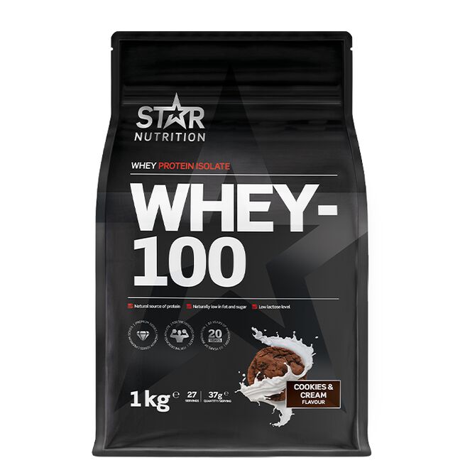 Whey-100 Valleprotein 1 kg Cookies and Cream