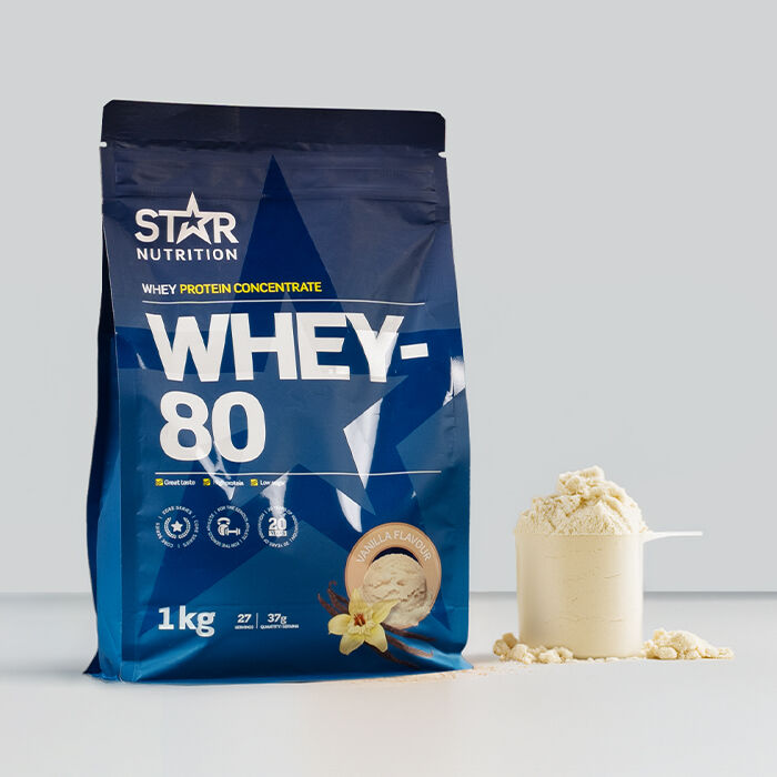 Whey-80 Valleprotein 1 kg vanilj