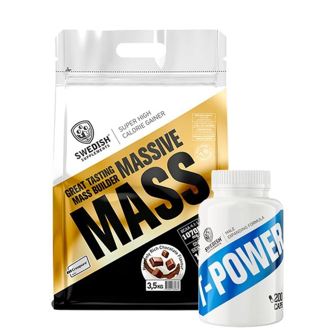Massive Mass Gainer 3,5 kg + T-Power Testo 200 kapsler