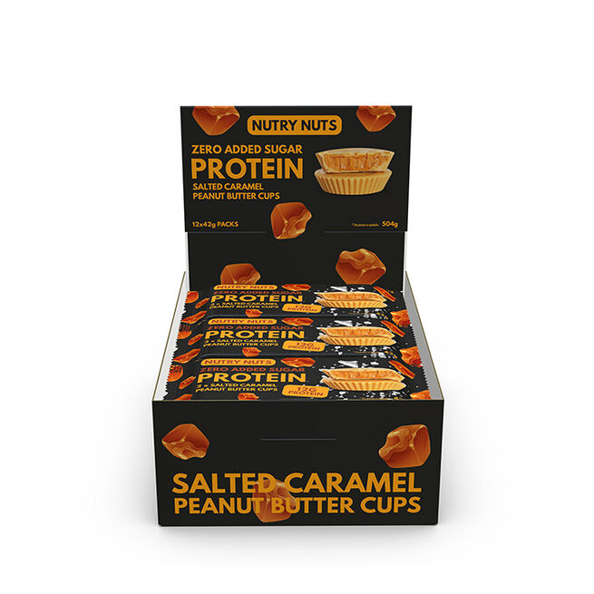 Låda Nutry Nuts Protein Peanut Butter Cups 42 g Salted Caramel