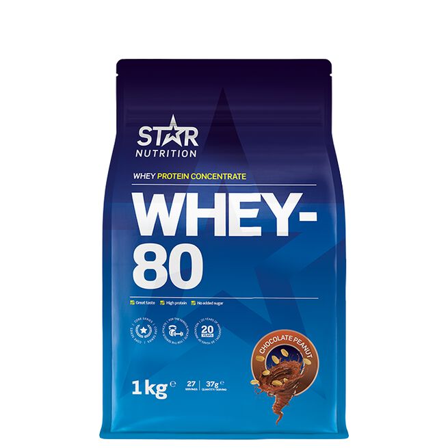 Whey-80 Valleprotein 1 kg Chocolate Peanut