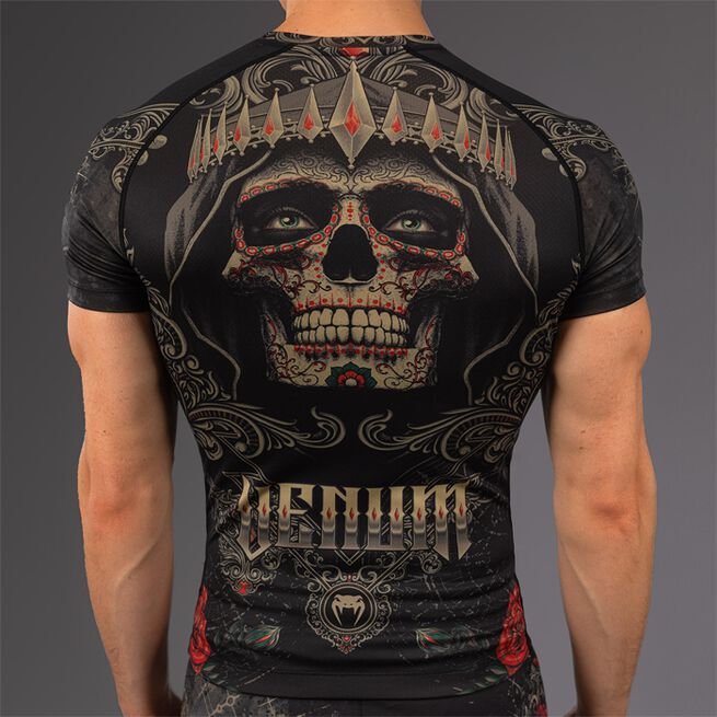 Santa Muerte 5.0 Kortærmet Rashguard Sort Guld