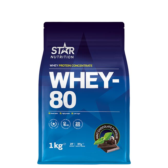 Whey-80 Valleprotein 1 kg Mintchoklad