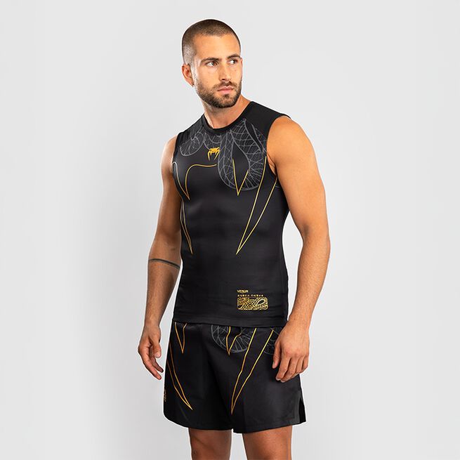 Serpenti Rashguard Ærmeløs Sort Sølv Guld