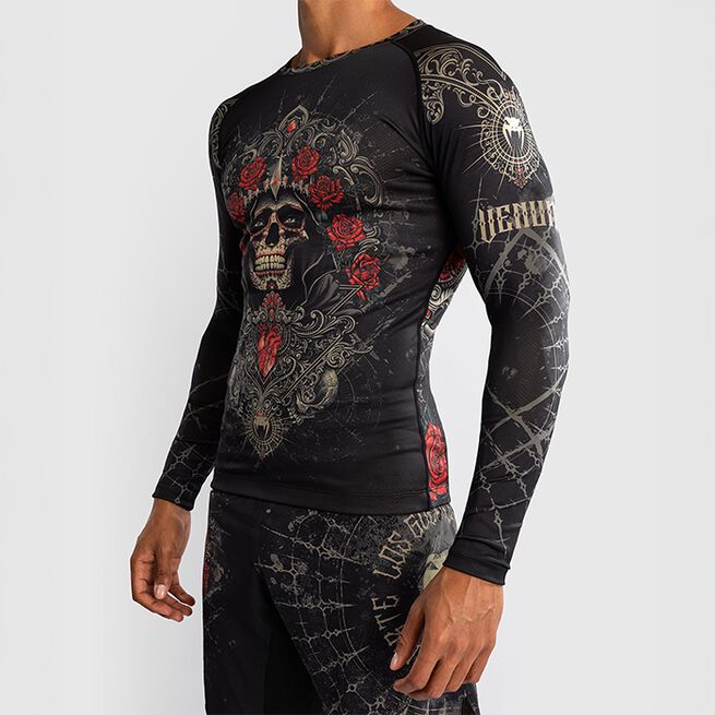Santa Muerte 5.0 Langærmet Rashguard Sort Guld