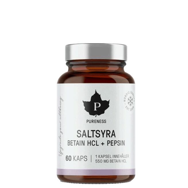 Saltsyre Betain HCL + Pepsin 60 kapsler