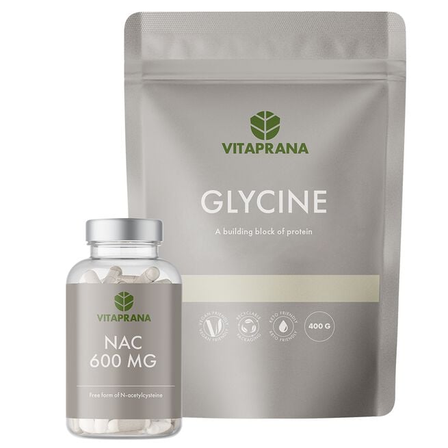 Glycin 400g + NAC 600 mg 100 kapsler Aminosyrer